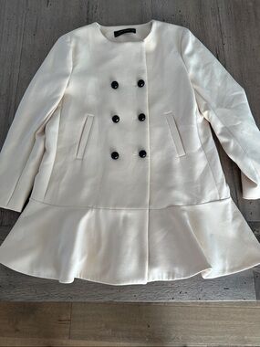 Zara Woman Peplum Coat with Double Buttons